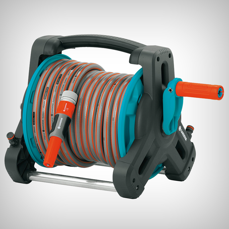 Set derulator pentru furtun CLASIC echipat cu 10 m furtun si conectori Set derulator pentru furtun CLASIC echipat cu 10 m furtun si conectori