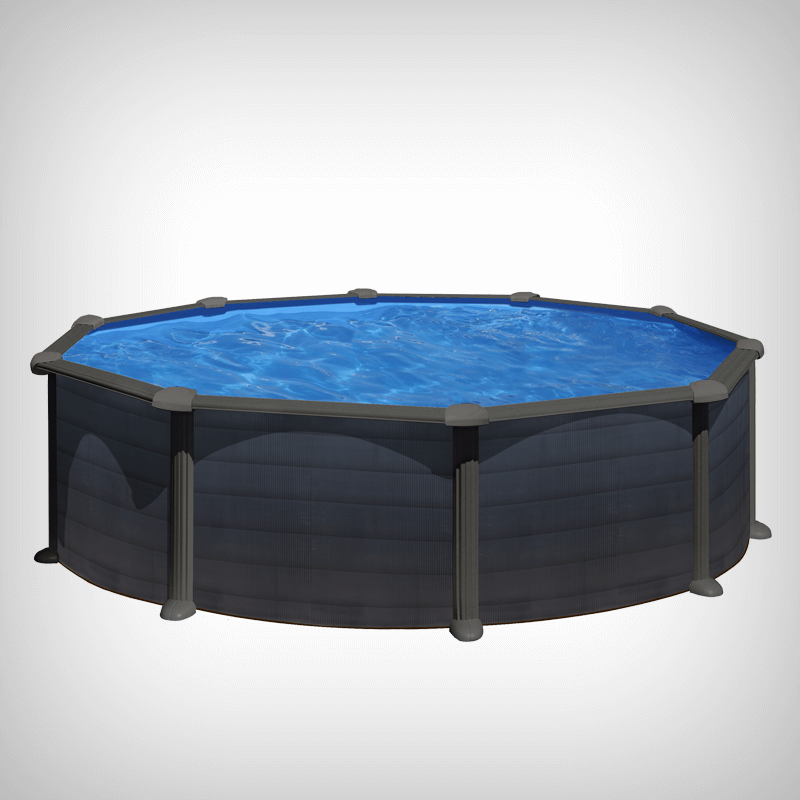 Piscina cu pereti metalici, imitatie grafit ф 460 х h 120cm
